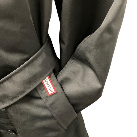 Hunter‎ Stacy Black Water Resistant Trench Coat Large Belted Rain Jacket NWT - Picture 4 of 12